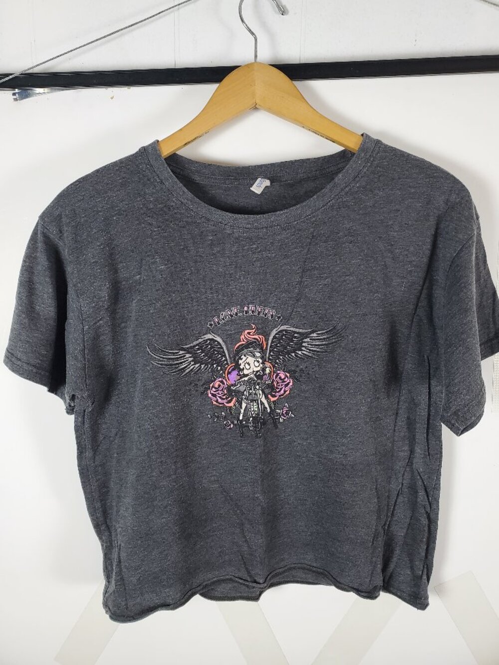 Brisco Brands Betty Boop Biker Tee Design - Size L